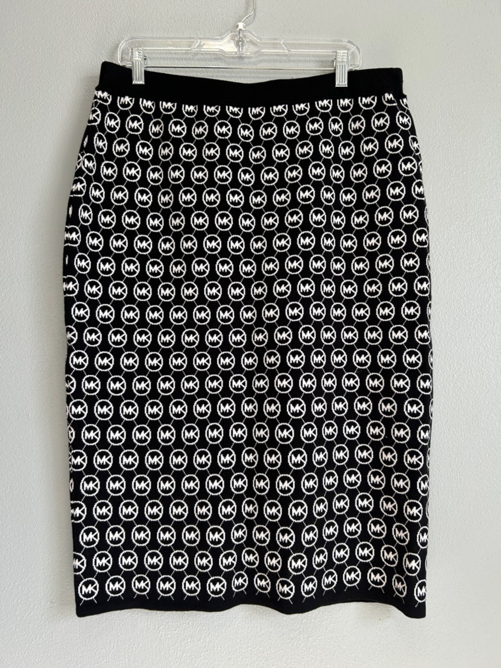 NWT Michael Kors Black and White Logo Knit Pencil Skirt
